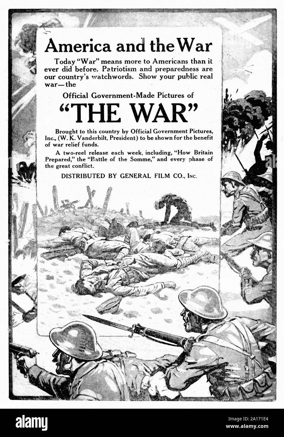 La guerre - Affiche promotionnelle - Silent Movie Era Banque D'Images