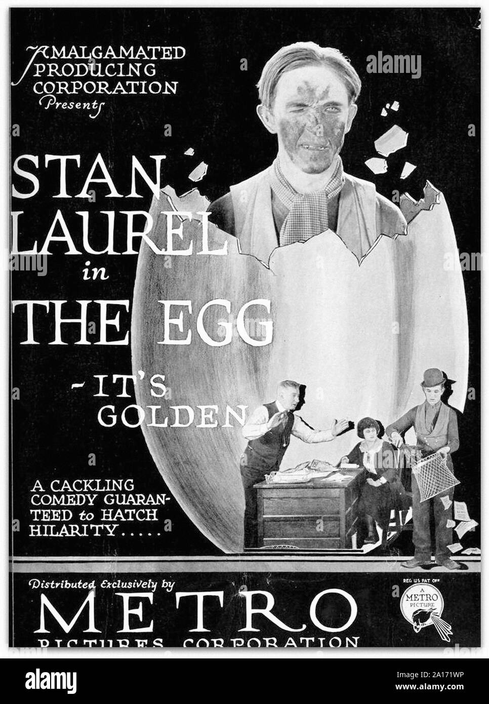 Stan Laurel dans l'Œuf, 1922 - Affiche promotionnelle - Silent Movie Era Banque D'Images