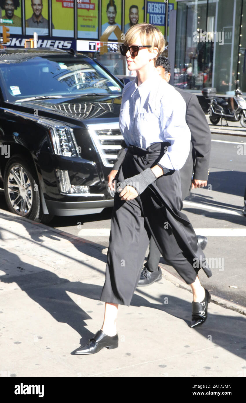 New York, NY, USA. Sep 24, 2019. Charlize Theron à Good Morning America à New York le 24 septembre 2019. Credit : Rw/media/Alamy Punch Live News Banque D'Images