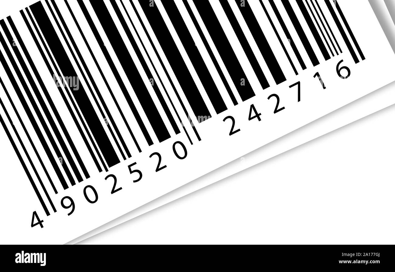Close up d'étiquette de code à barres sur papier Banque D'Images
