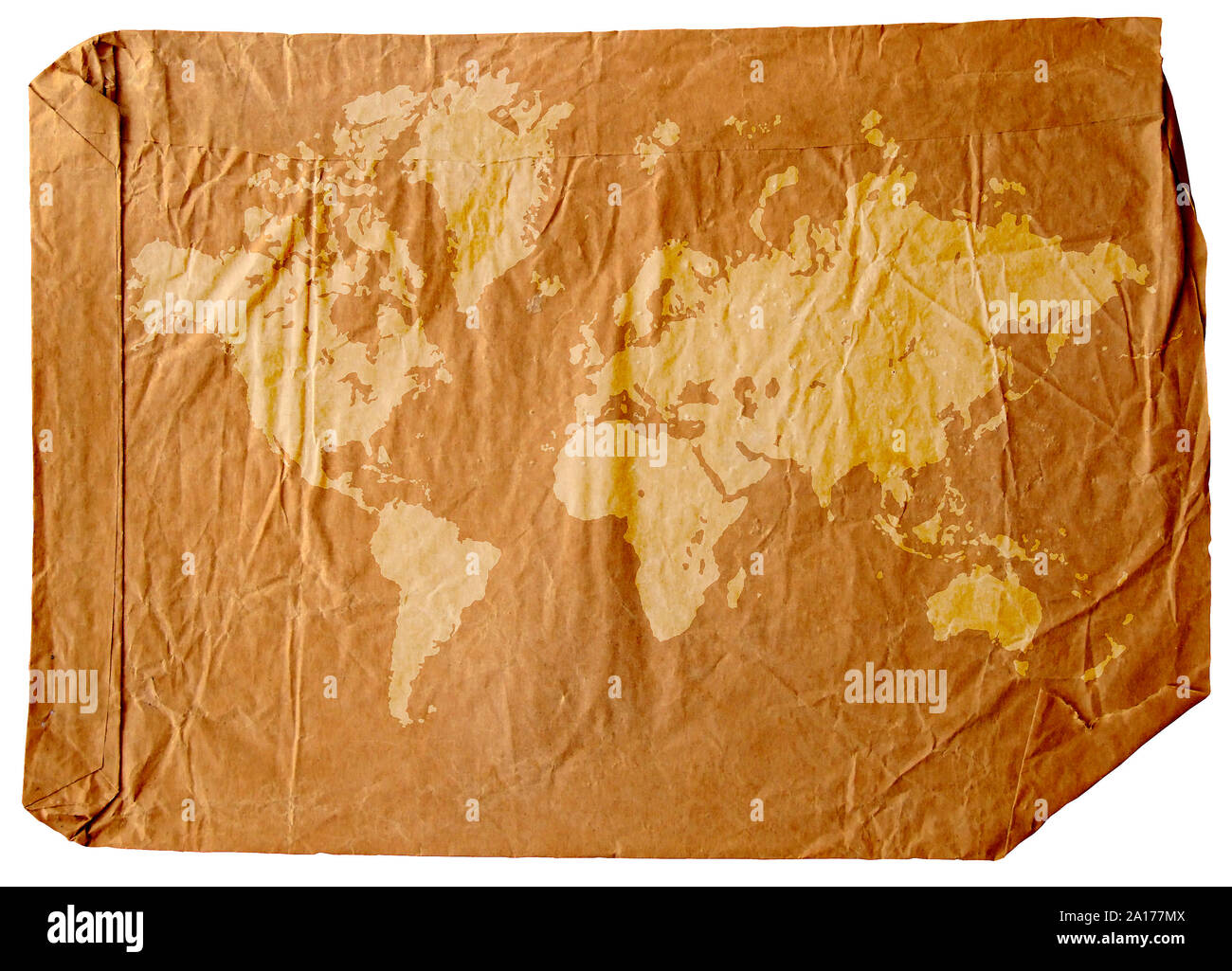 Close up of Vintage carte du monde 2D art Banque D'Images