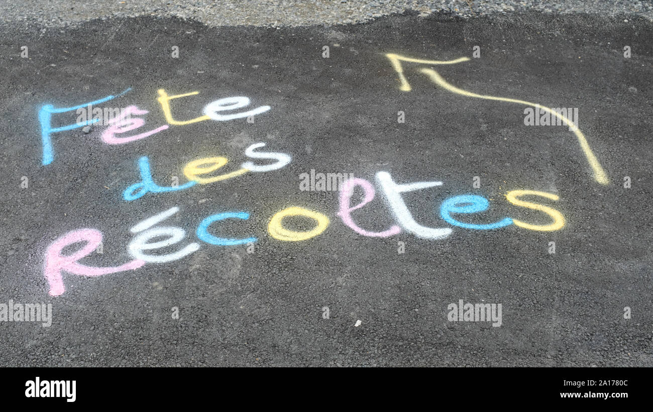 Le Français écrit sur le terrain Banque D'Images