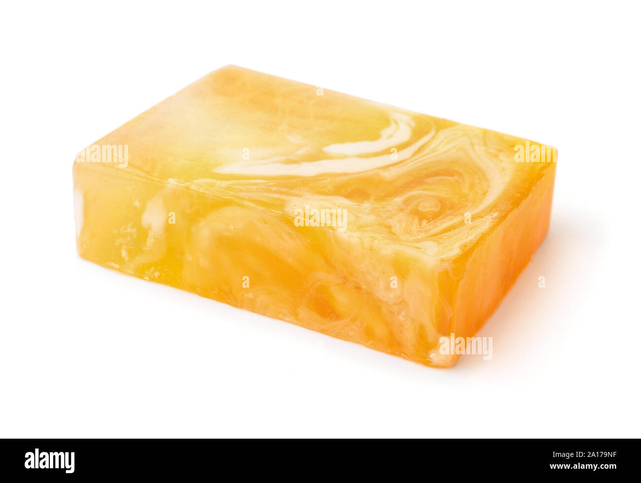 Savon artisanal Orange bar isolated on white Banque D'Images