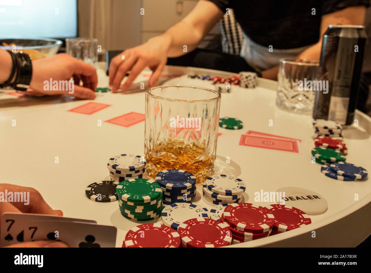 Poker, boys night out Banque D'Images