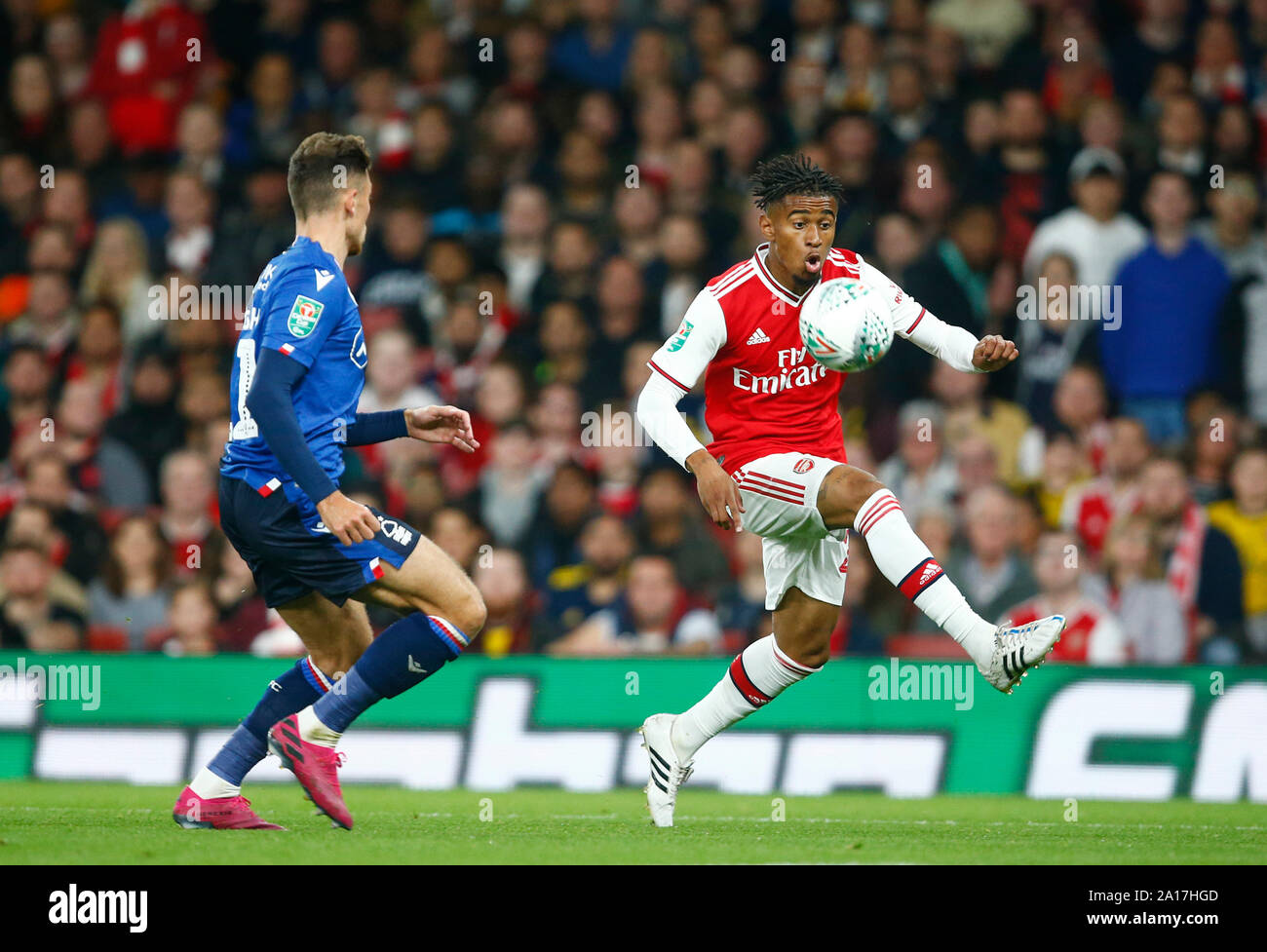 Londres, Royaume-Uni. Sep 24, 2019. Londres, Royaume-Uni, 24 septembre Reiss Nelson de l'Arsenal pendant la Coupe du buffle Troisième tour entre Arsenal et Nottingham Forest au Emirates stadium, Londres, Angleterre le 24 septembre 2019. Action Crédit : Foto Sport/Alamy Live News Banque D'Images