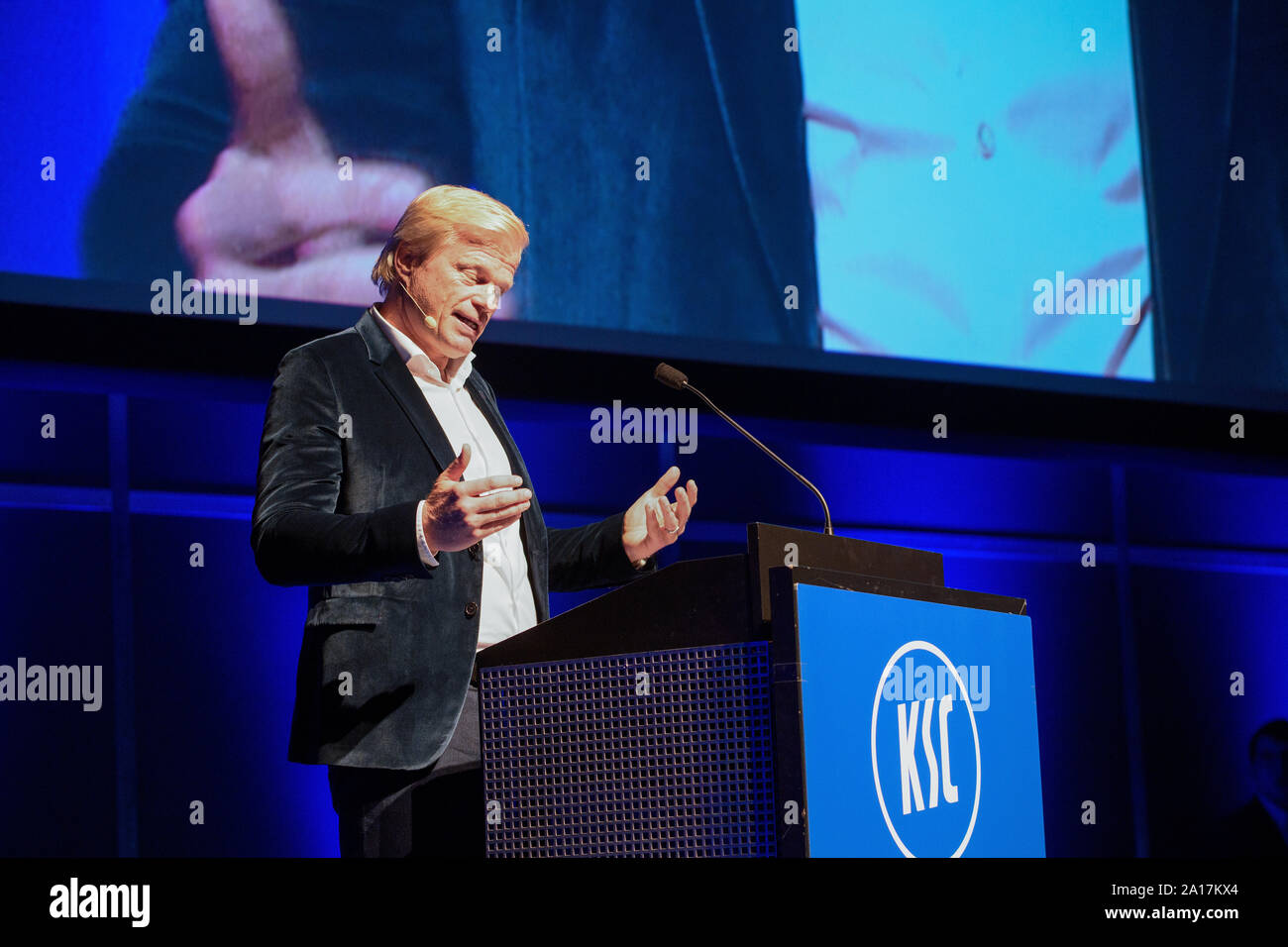 Karlsruhe, Allemagne. Sep 24, 2019. Oliver Kahn (le président et ancien joueur du KSC). GES/football/cérémonie pour 125 ans Karlsruher SC, 24.09.2019 | Conditions de crédit dans le monde entier : dpa/Alamy Live News Banque D'Images