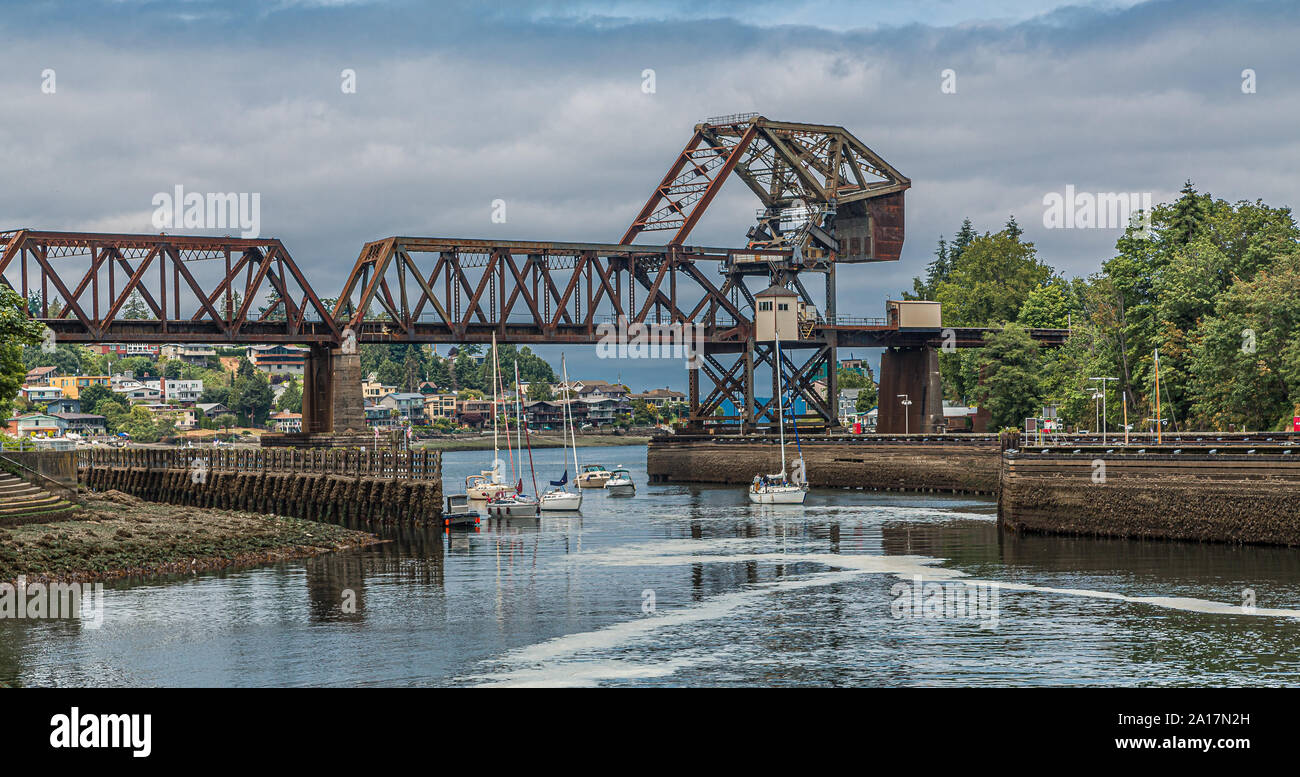 Salmon Bay Bridge Banque D'Images