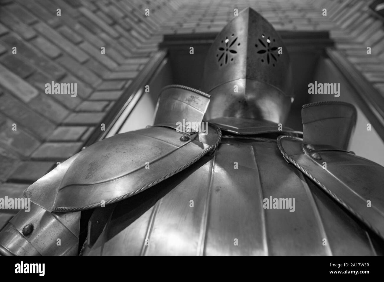 Armure de guerrier médiéval low angle view Banque D'Images