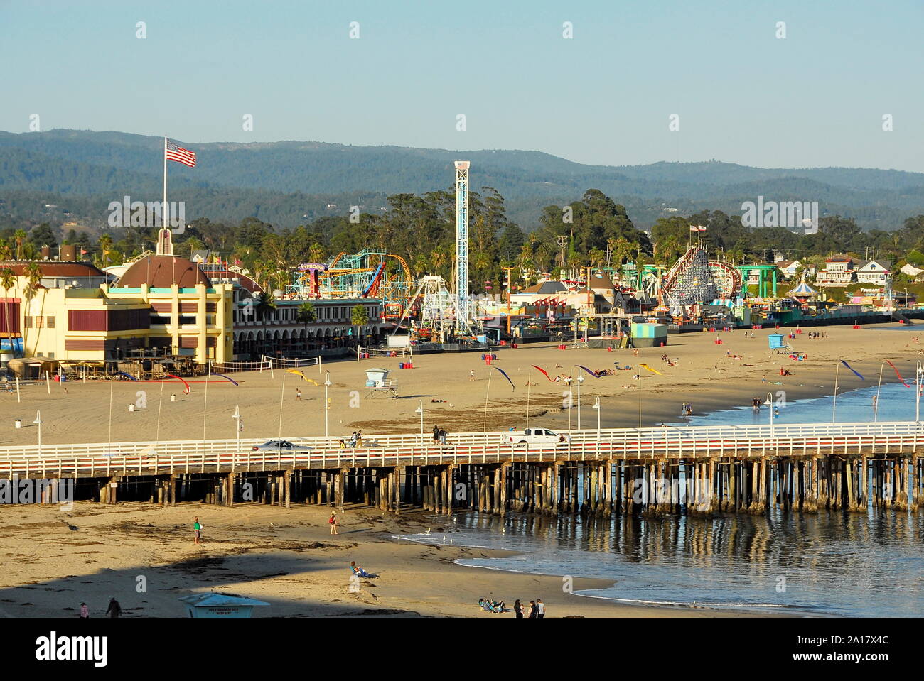 Santa Cruz Beach Boardwalk dans la ville de Santa Cruz, sur la baie de Monterey, Californie Banque D'Images