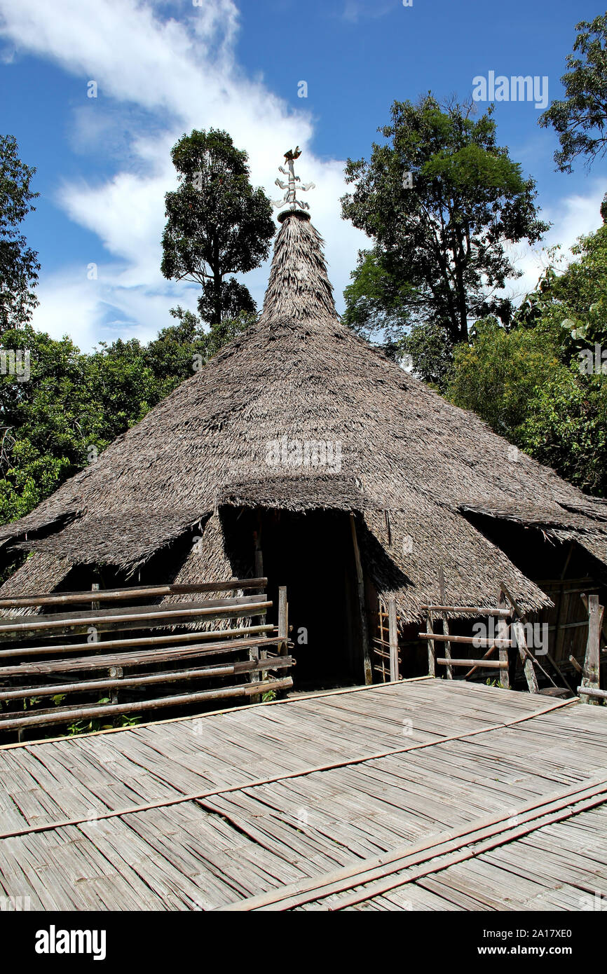 Maison de l'Bidayuh land dayak de Bornéo Sarawak Banque D'Images