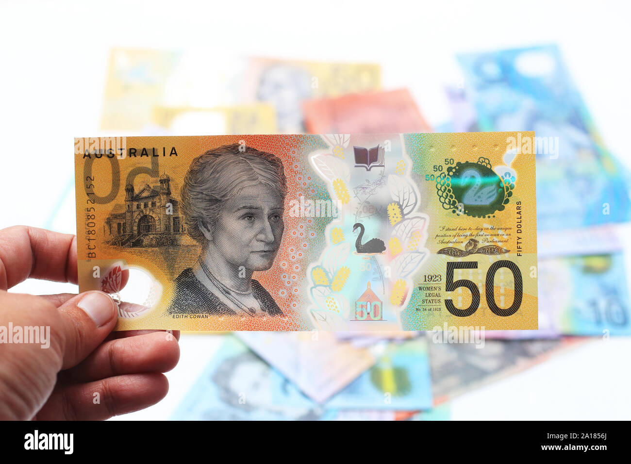Cinquante dollars australiens, 50 $ note devise Banque D'Images