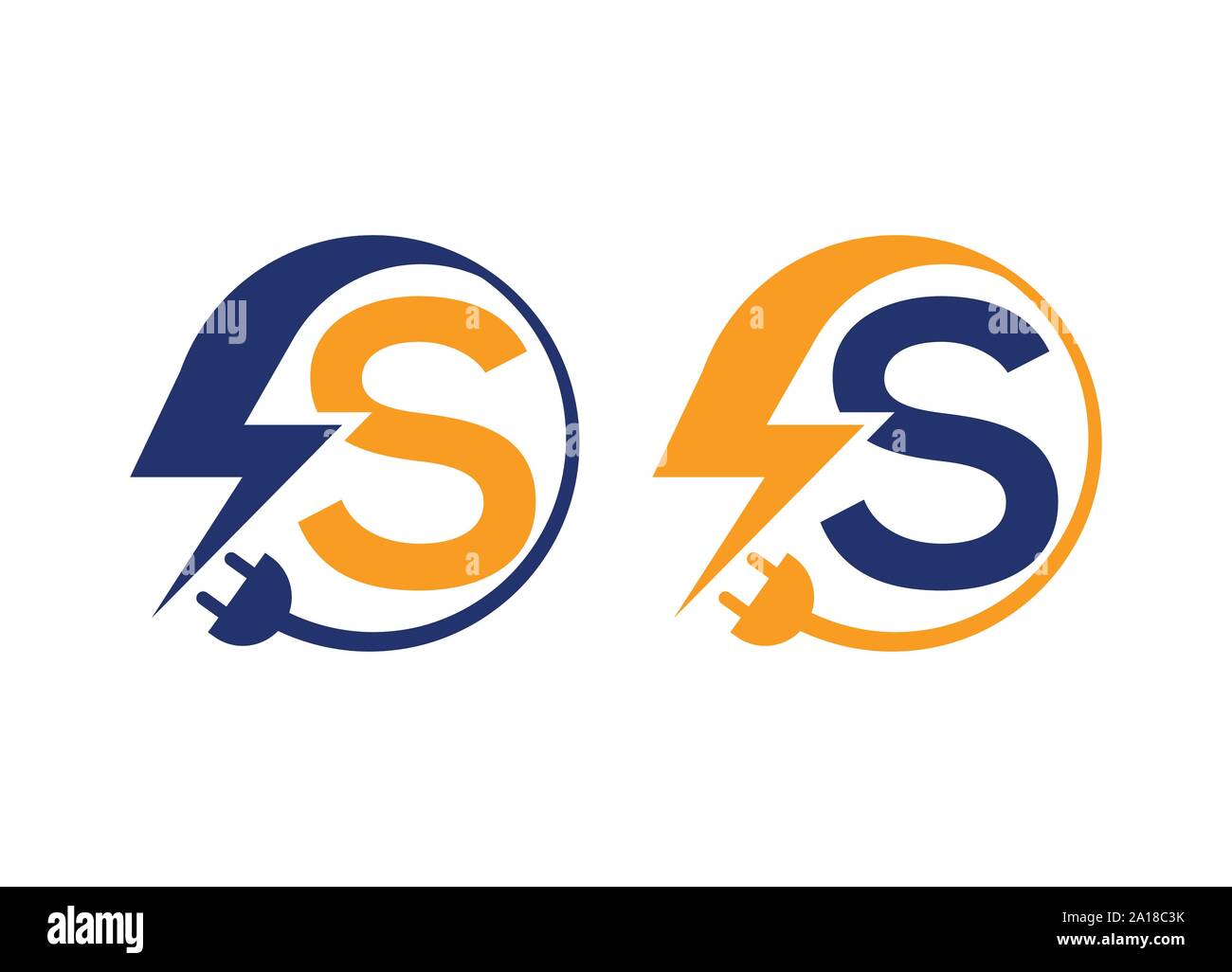 Signe avec l'électrique, l'électricité lettre logo, logo et l'icône ...