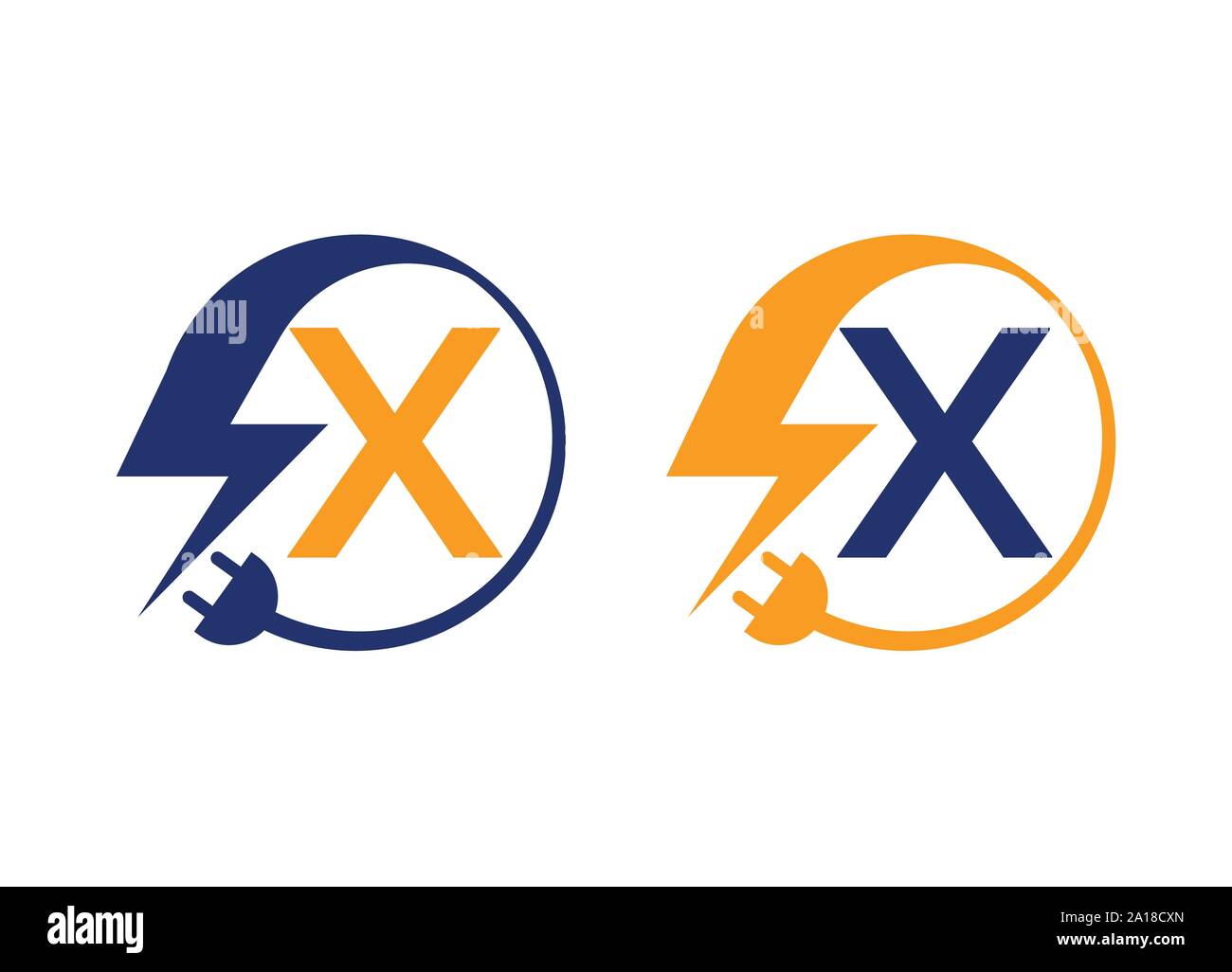 Signe avec l'électrique, l'électricité lettre logo, logo et l'icône ...