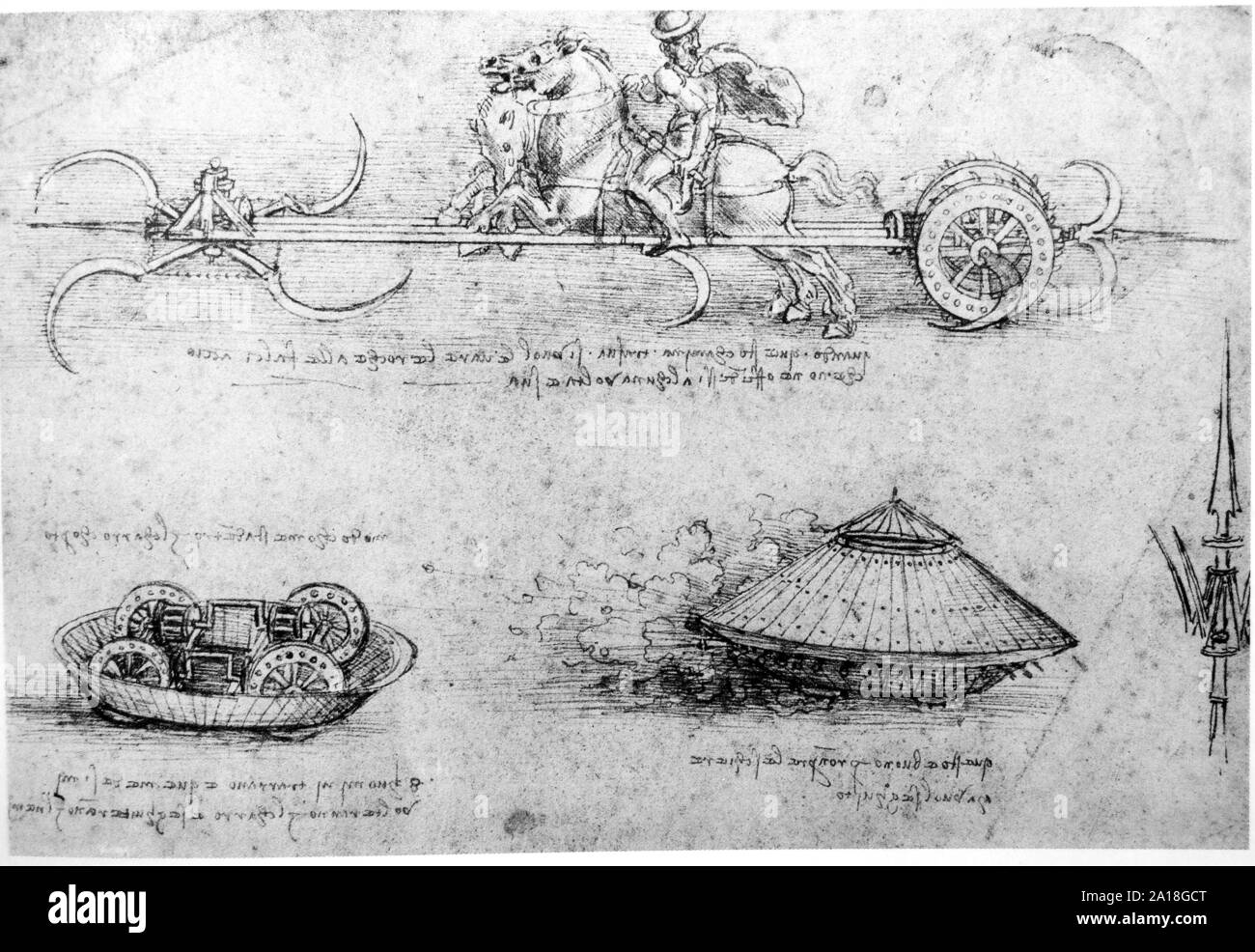 L'Leonardo Da Vinci Le génie du dessin de 1503 sur fond texturé. Banque D'Images