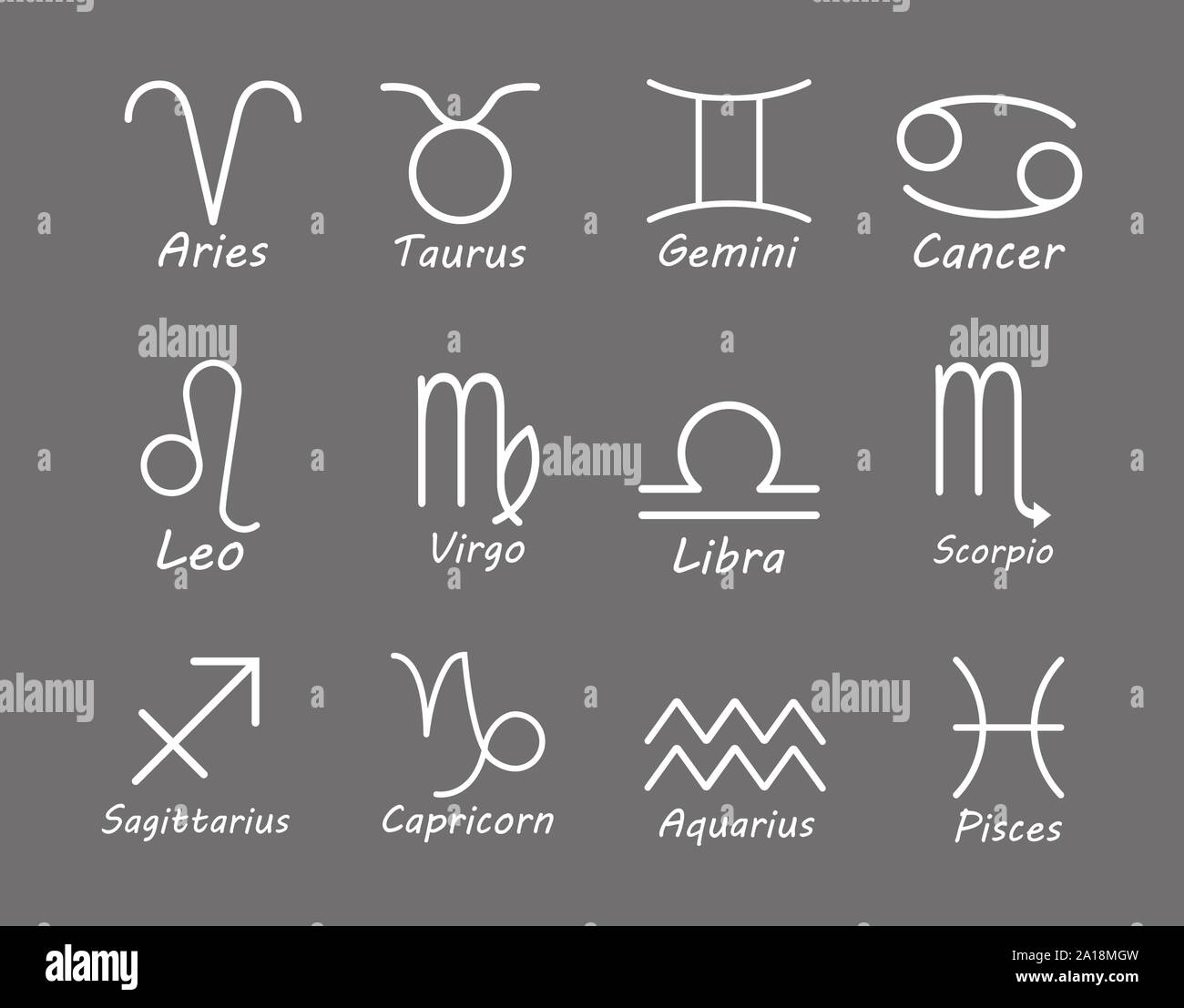 L'icône de signe de zodiaque. Illustration vectorielle, modèle plat. Illustration de Vecteur