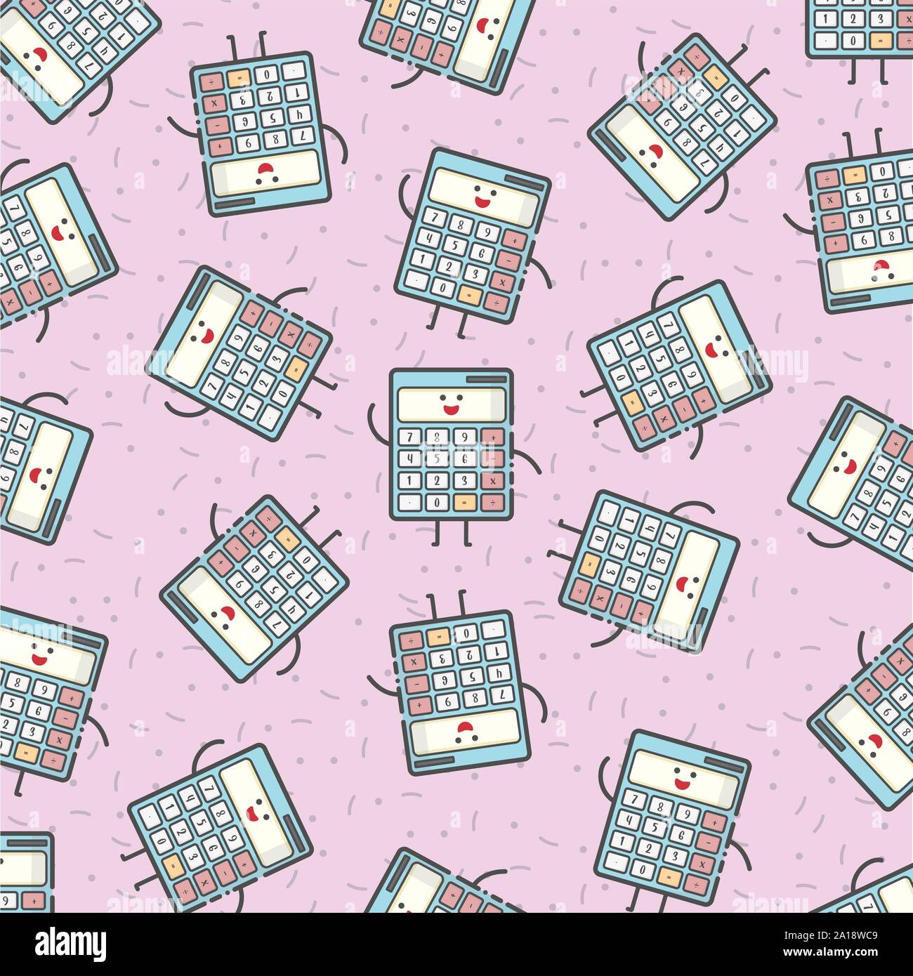 Une calculatrice mignon vecteur Illustration pour le fond de couleur bleu et rose Illustration de Vecteur