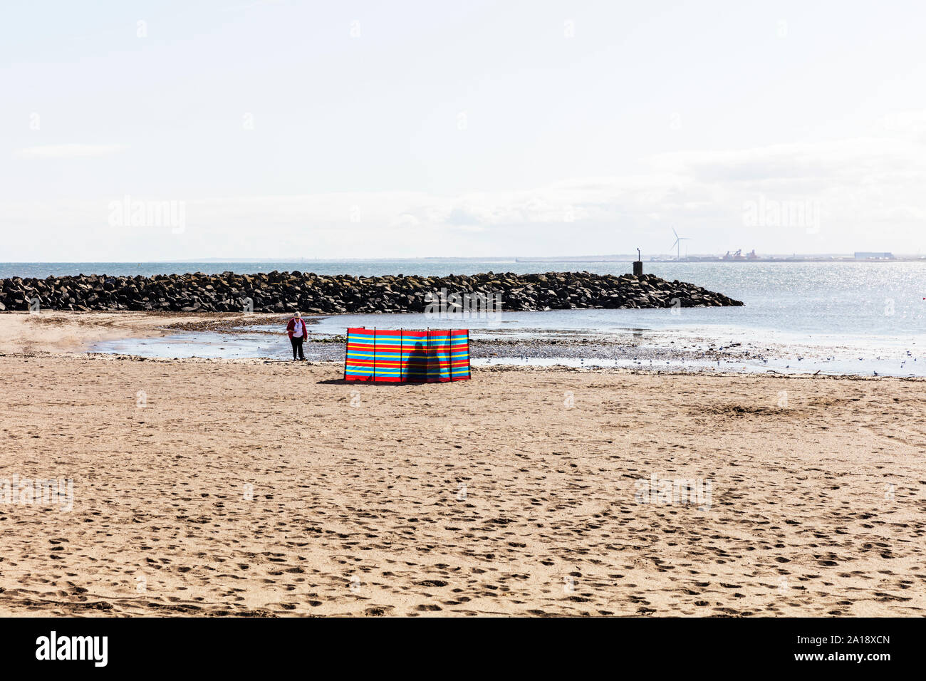 Le brise-vent, brise-vent, plage plage plage d'abris, à l'abri du vent, sur la plage, pause, coupe-vent, un abri, de la plage, vent, vent, à l'abri, Banque D'Images