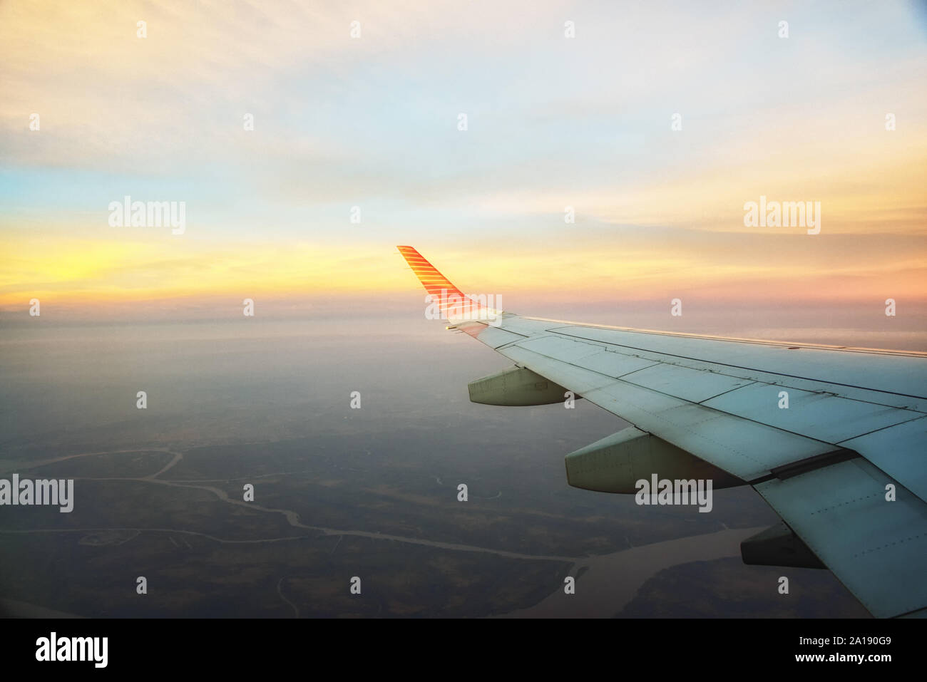 Vue aérienne de l'avion. Banque D'Images