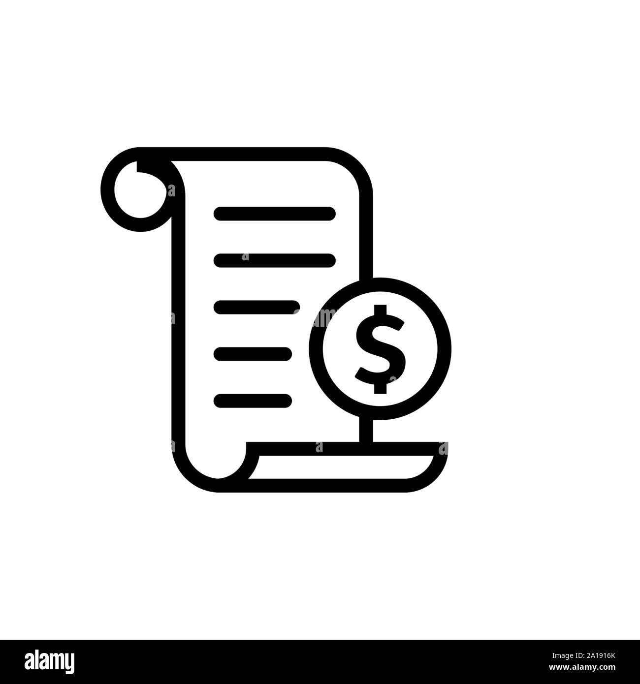 Icône de ligne de facture dans paiement forfaitaire et facture Illustration de Vecteur