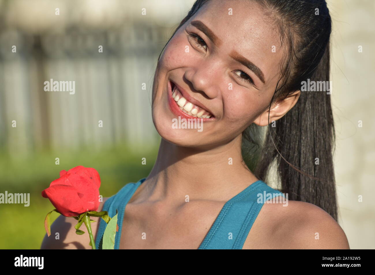 A Smiling Attractive Female Banque D'Images