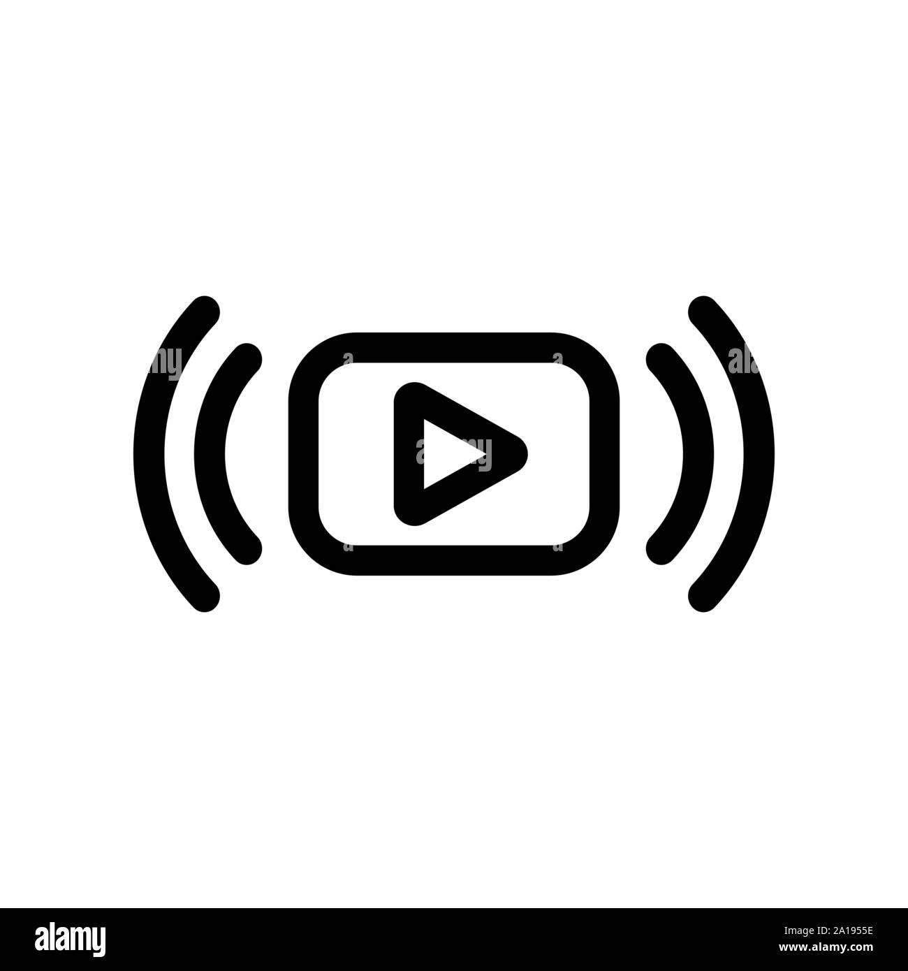 Icône de lecture. Voir la vidéo simple symbole. L'icône du lecteur Illustration de Vecteur