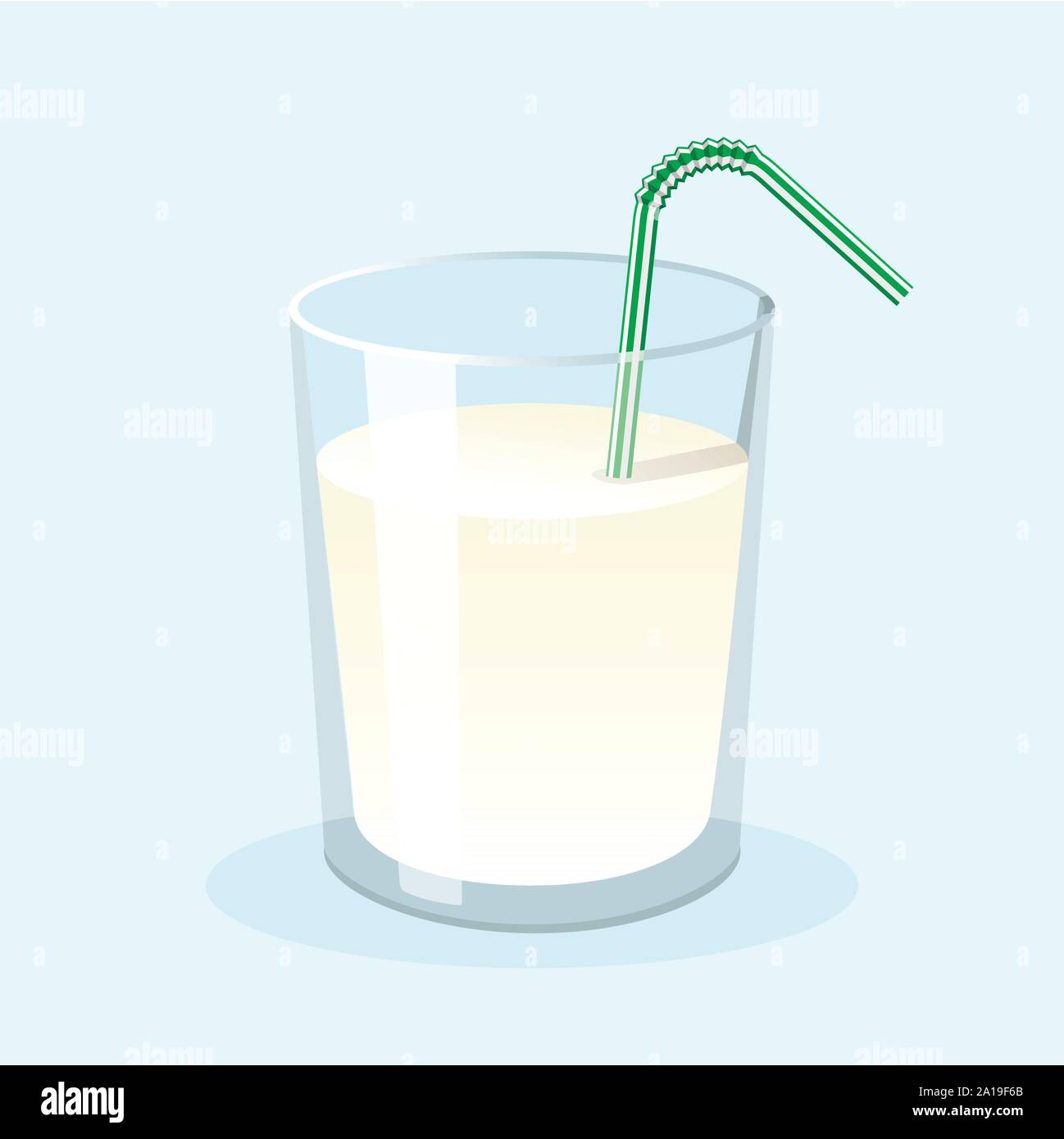 Verre de lait frais avec paille. Télévision vector illustration Illustration de Vecteur