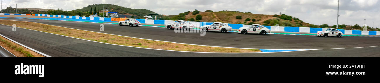 Week-end de course 2019 courses Dimanche, Jerez. Diverses catégories de plusieurs championnats, classique, historique, CRM, CET, F4 Formula Banque D'Images