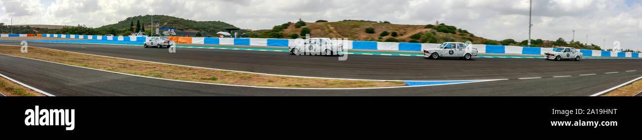 Week-end de course 2019 courses Dimanche, Jerez. Diverses catégories de plusieurs championnats, classique, historique, CRM, CET, F4 Formula Banque D'Images