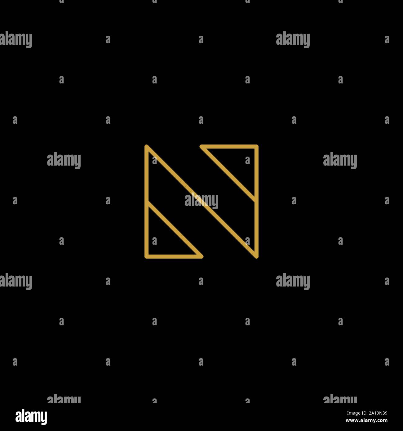 Lettre N NN Vecteur simple conception de logo Illustration de Vecteur