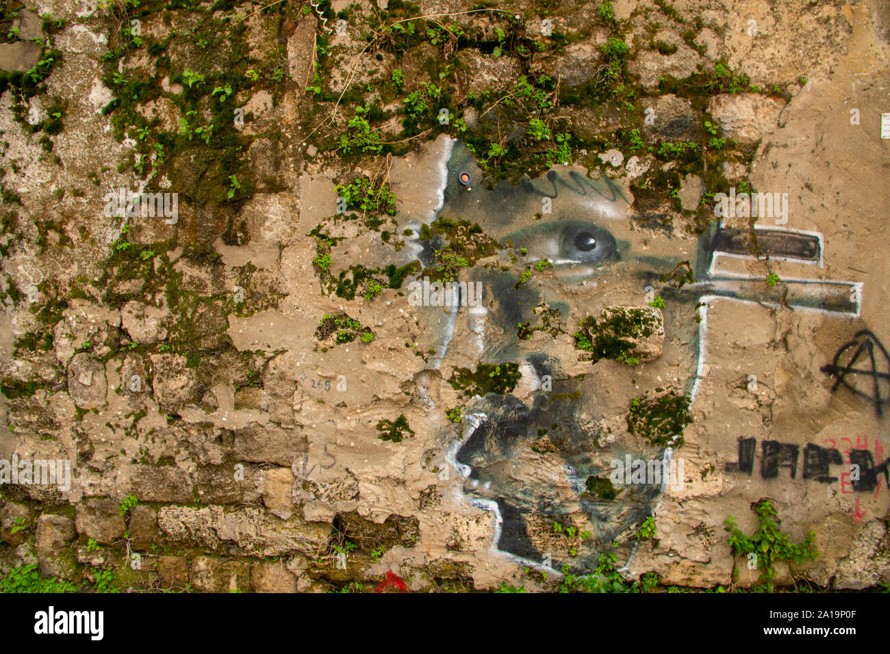 Graffitis sur les murs à Tel Aviv Banque D'Images