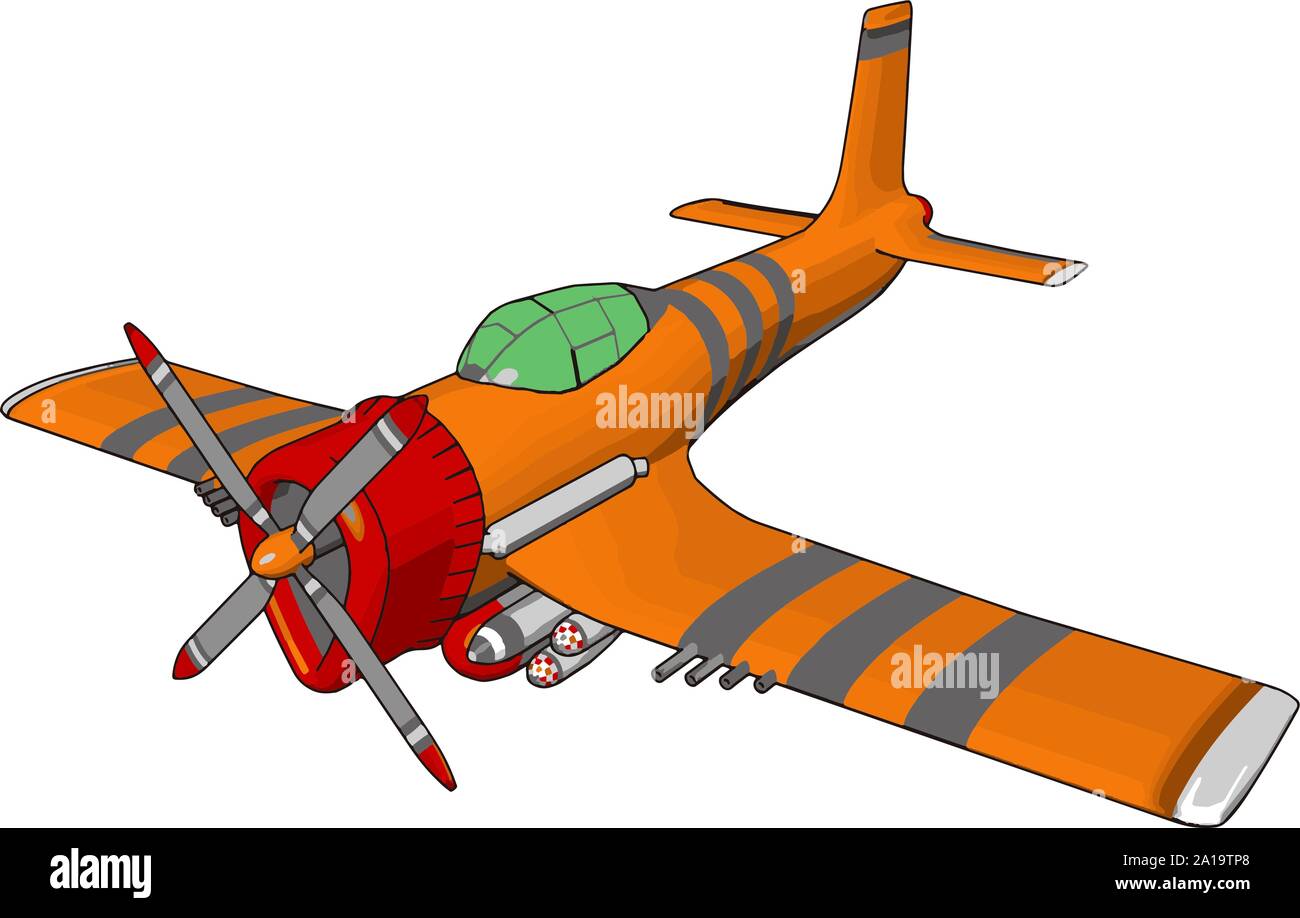 L'avion Orange, illustration, vecteur sur fond blanc. Illustration de Vecteur