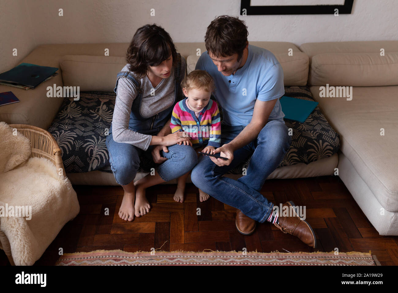 Les parents bénéficiant de temps avec leur bébé Banque D'Images