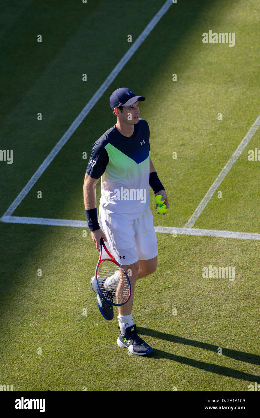 Andy Murray de Grande-Bretagne au cours de match contre Stan Wawrinka de Suisse. Nature Valley International 2018 - Lundi, 25 juin, 2018 - Devonshire Banque D'Images