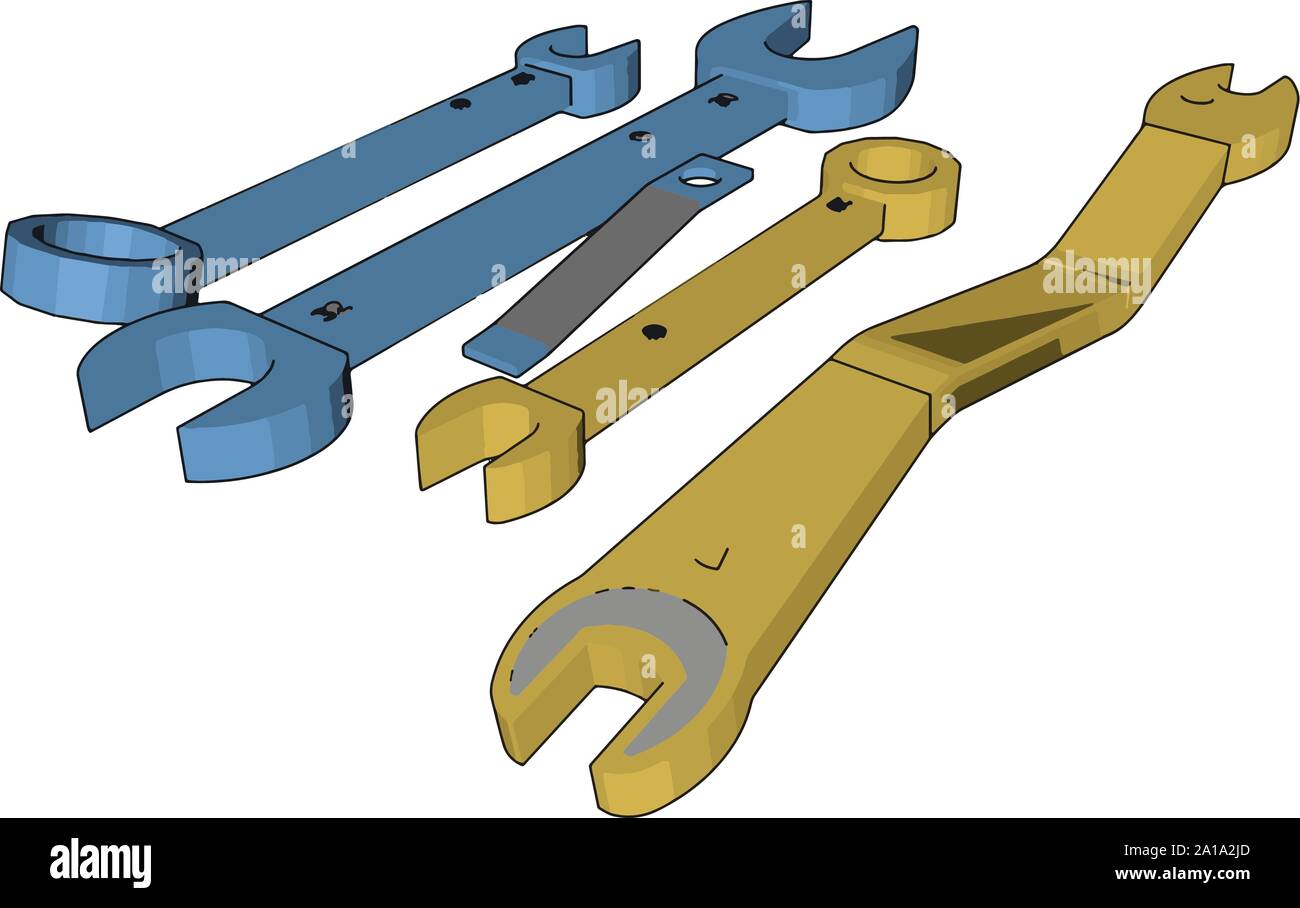 Plusieurs outils, illustration, vecteur sur fond blanc. Illustration de Vecteur