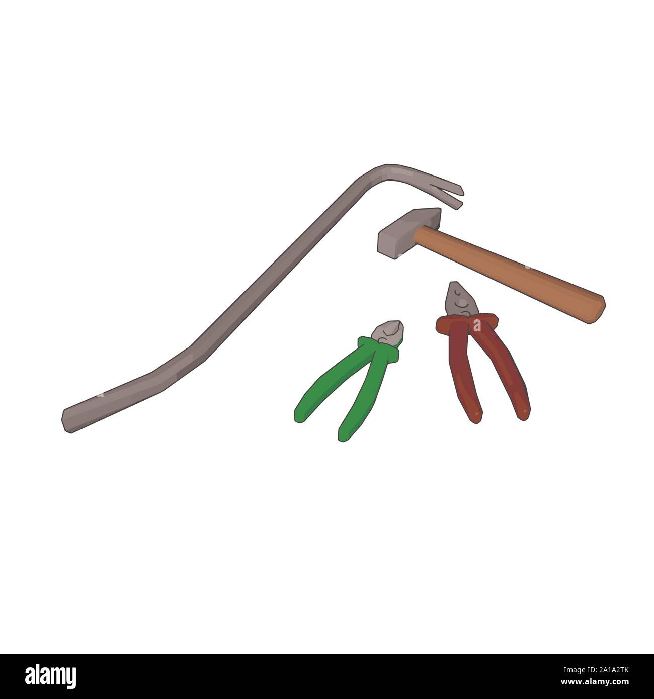 Plusieurs outils, illustration, vecteur sur fond blanc. Illustration de Vecteur