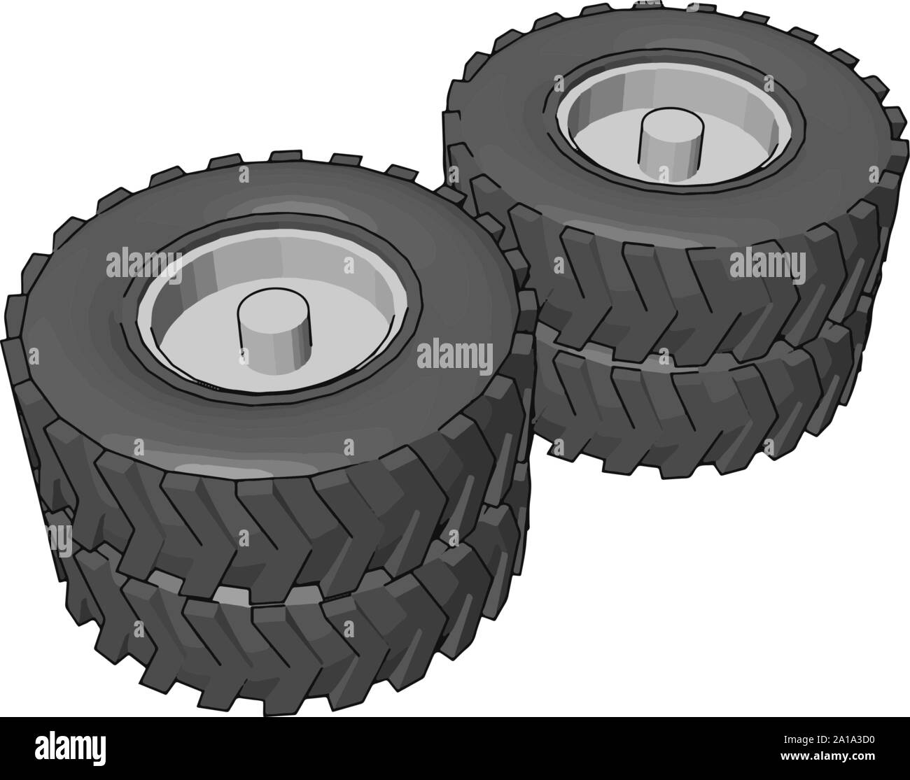 Les pneus de camion, illustration, vecteur sur fond blanc. Illustration de Vecteur