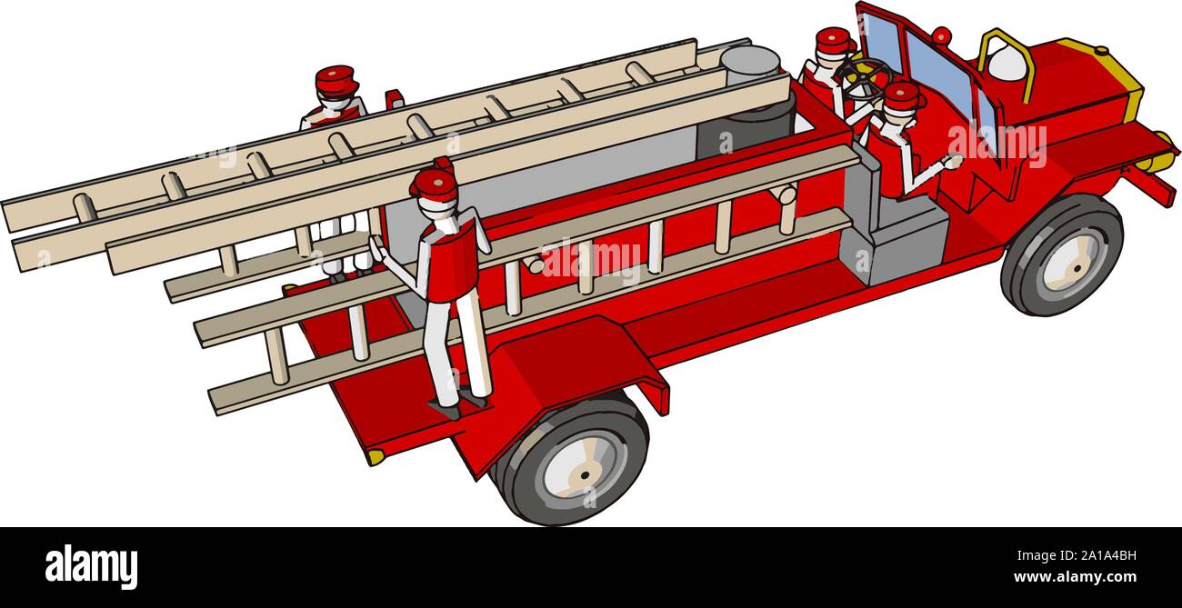 Camions rouges, illustration, vecteur sur fond blanc. Illustration de Vecteur