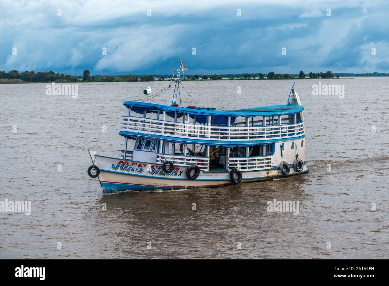 Obersations sur deux jours de voyage en bateau de Manaus à Tefé, Rio Solimoes, Amazonas, l'Amazonie, Brésil, Amérique Latine Banque D'Images