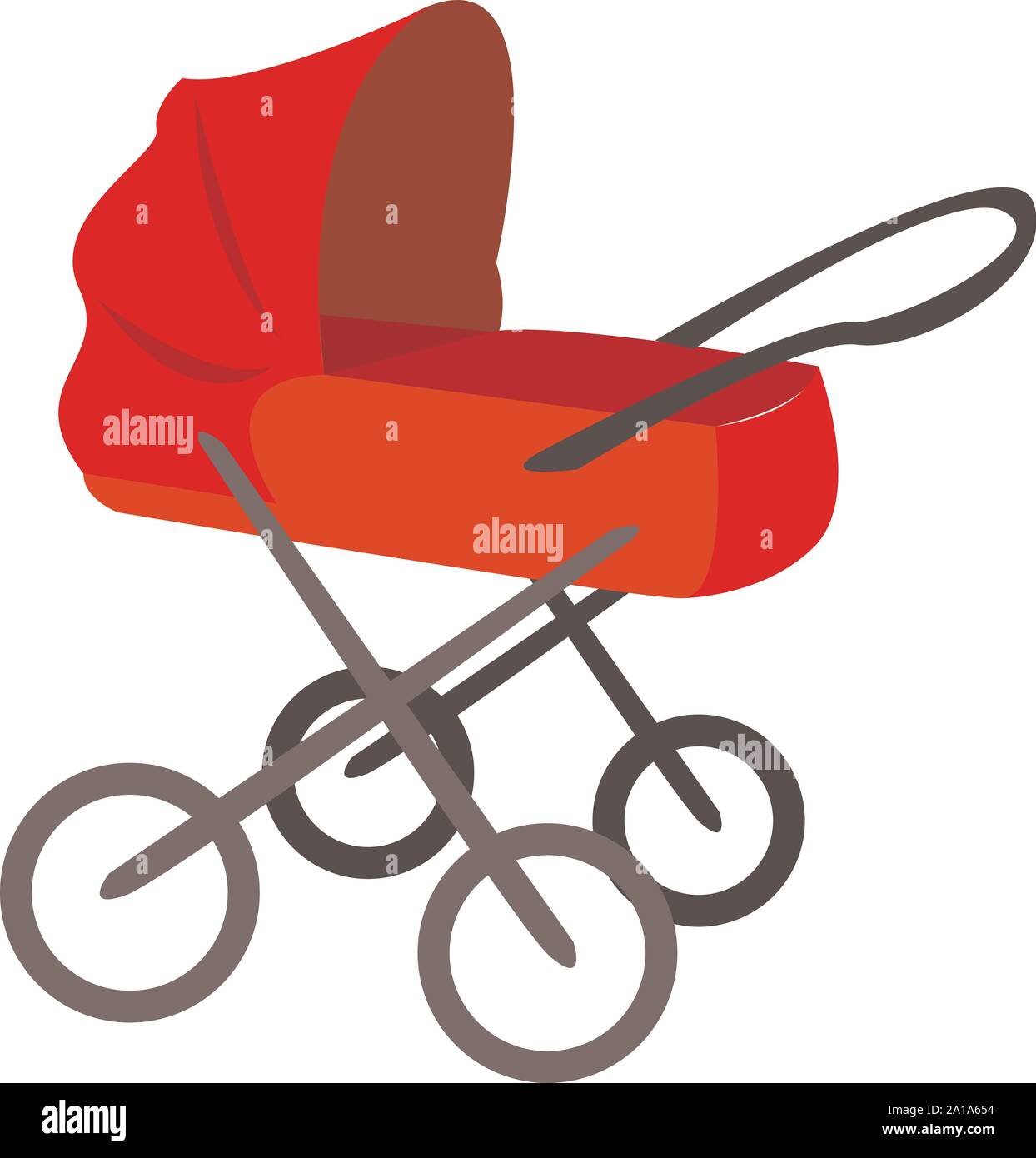 Landau rouge, illustration, vecteur sur fond blanc. Illustration de Vecteur