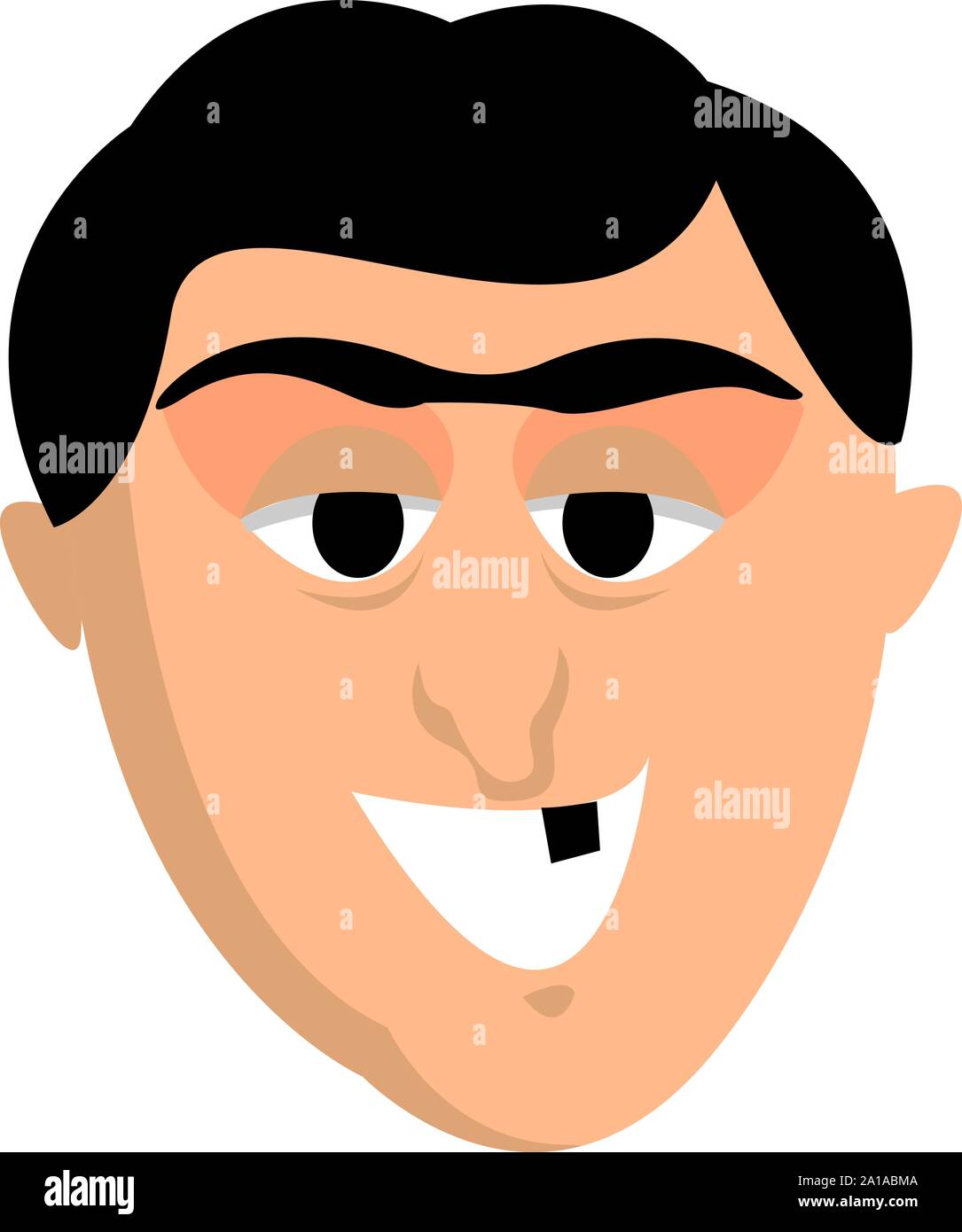 Homme sans dent, vecteur, illustration sur fond blanc. Illustration de Vecteur