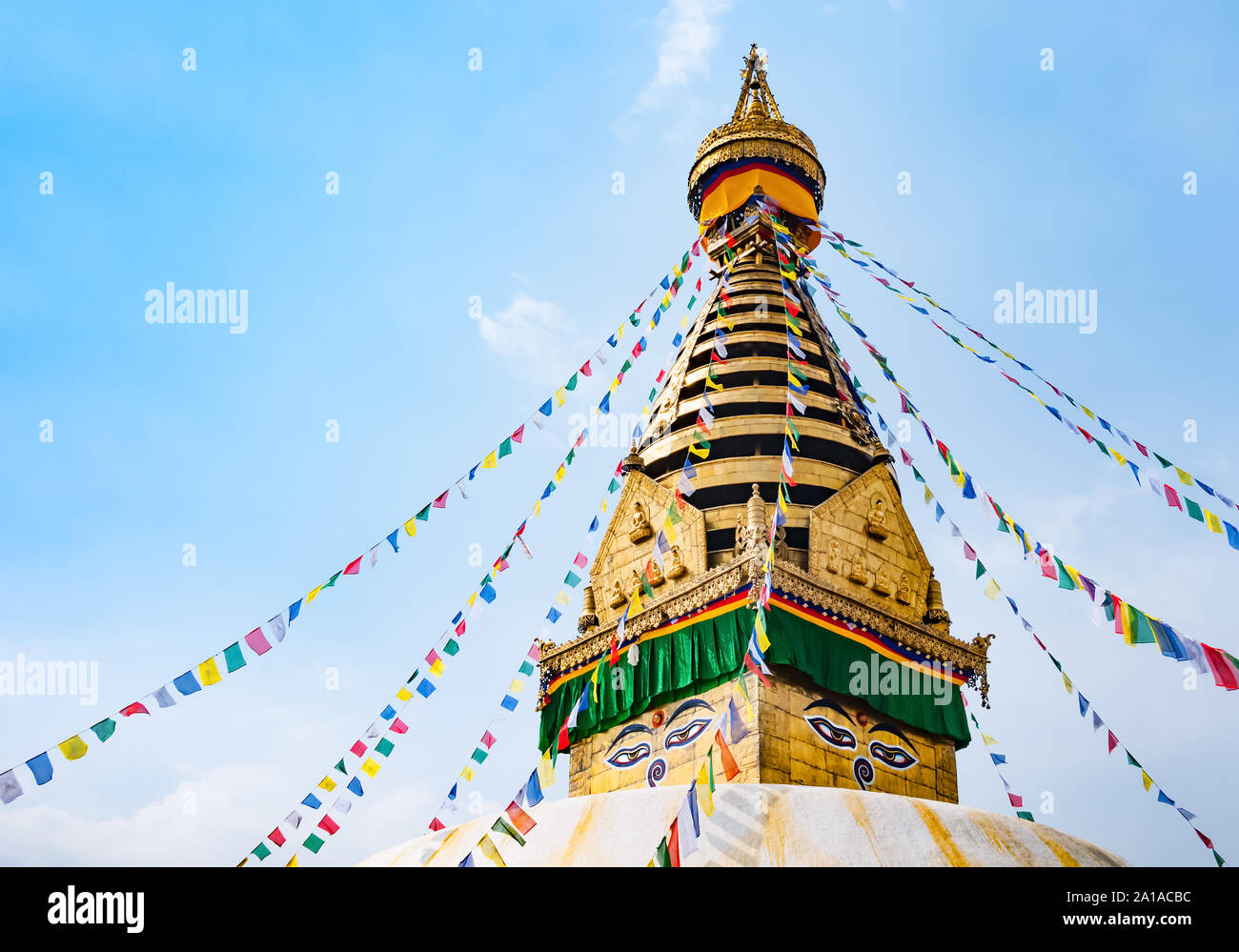 Swayambhunath Stupa à la Monkey temple, Katmandou, Népal Banque D'Images