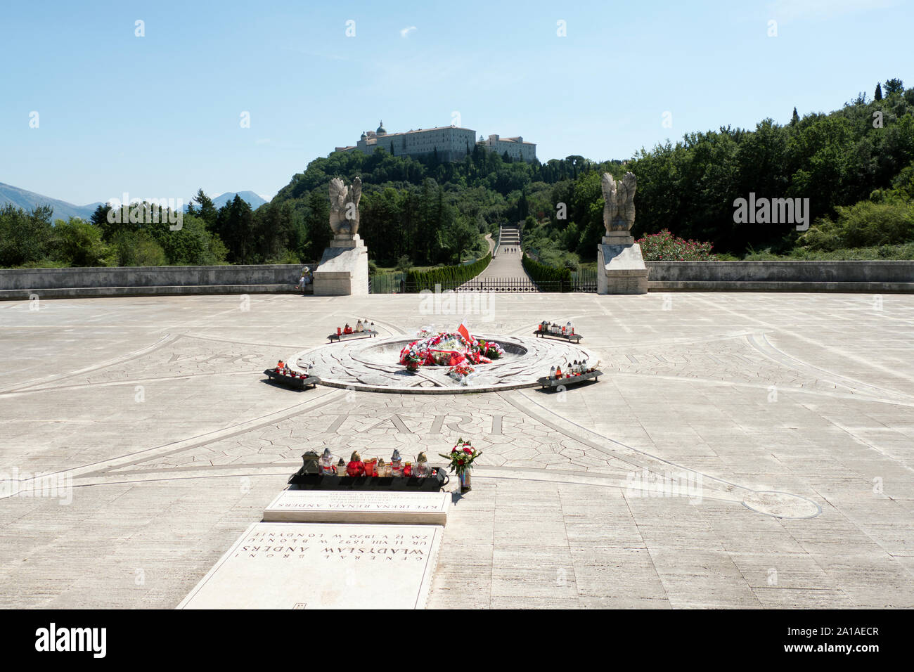 Cimetière de guerre polonais à Monte Cassino en été, Italie Banque D'Images