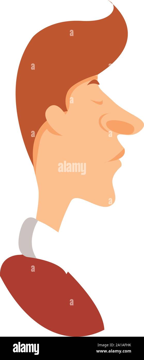 Homme avec gros nez, illustration, vecteur sur fond blanc. Illustration de Vecteur