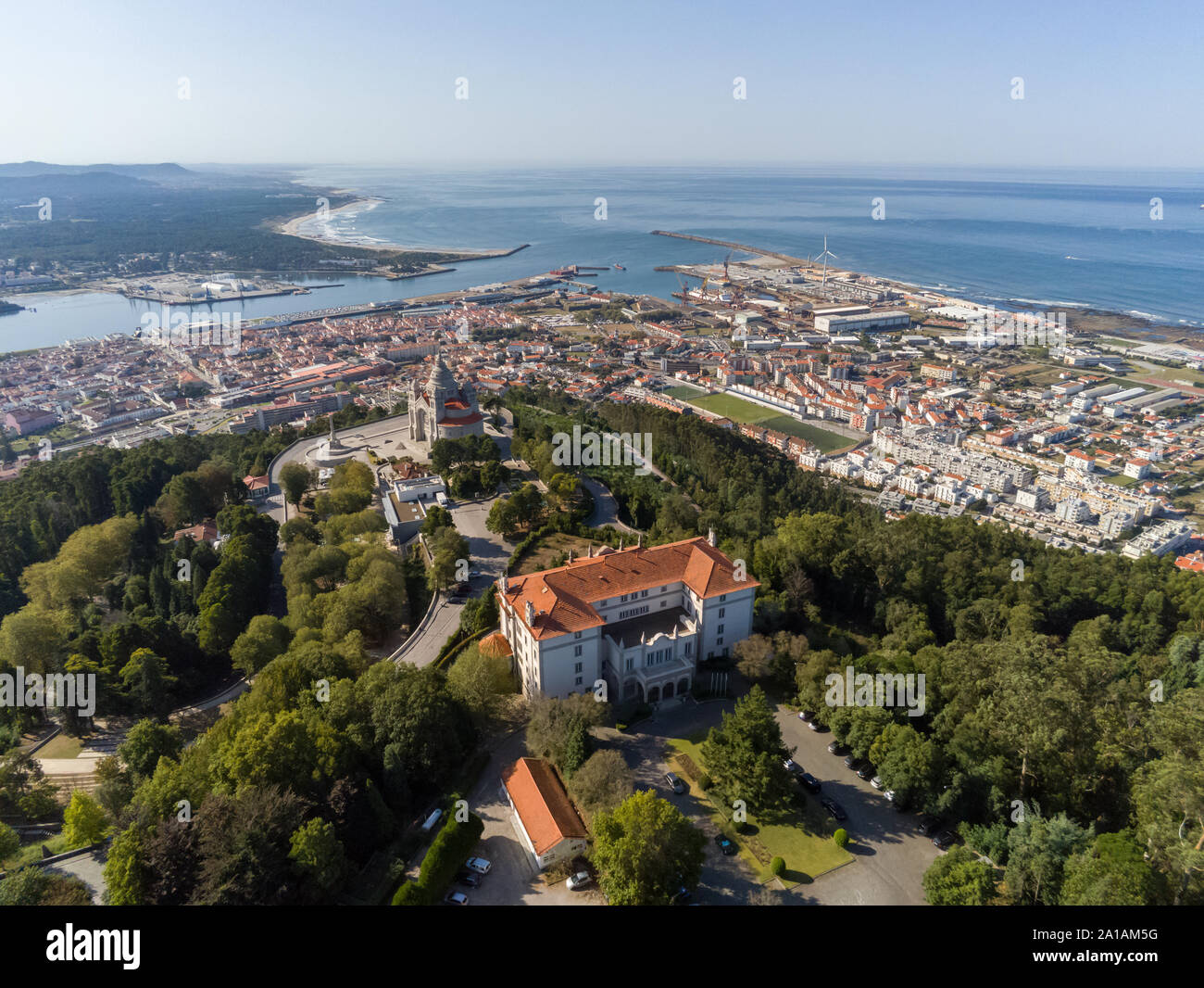 Santuário do Sagrado Coração de Jesus de Santa Luzia (sanctuaire de Santa Luzia et le Sacré-Cœur de Jésus), Viana do Castelo, Portugal Banque D'Images