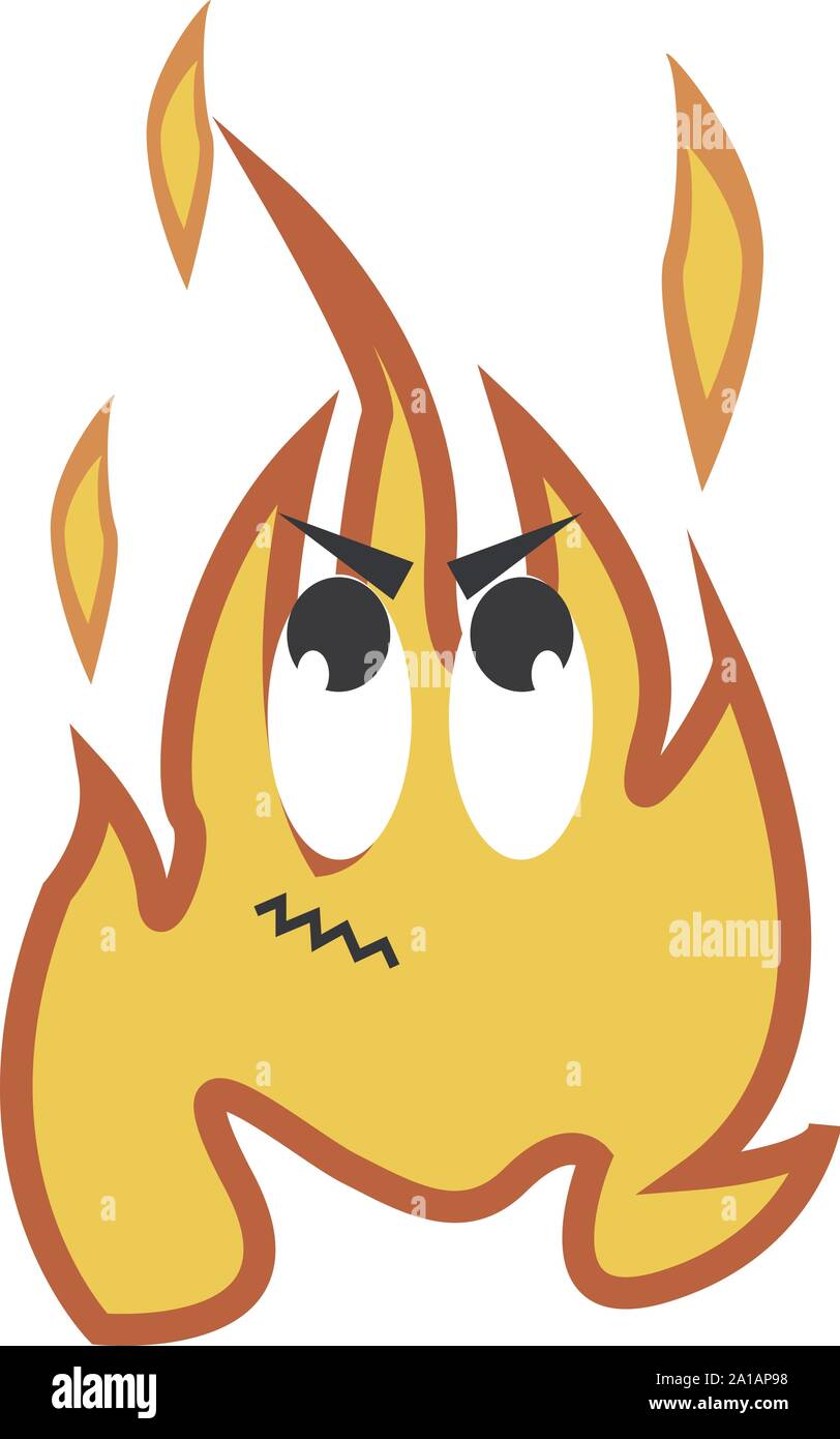 Incendie en colère, illustration, vecteur sur fond blanc. Illustration de Vecteur