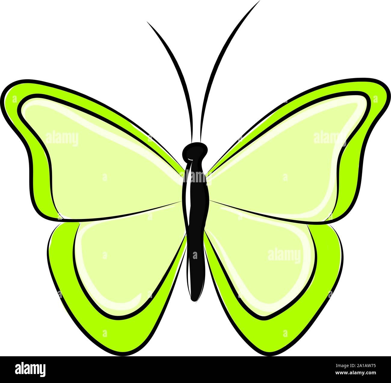 Papillon vert, illustration, vecteur sur fond blanc. Illustration de Vecteur