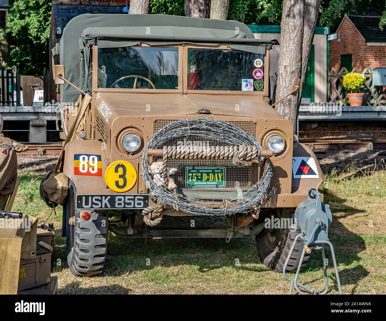 1940 landrover militaire sur l'affichage à l'assemblée annuelle 40 week-end à Holt et Sheringham Banque D'Images