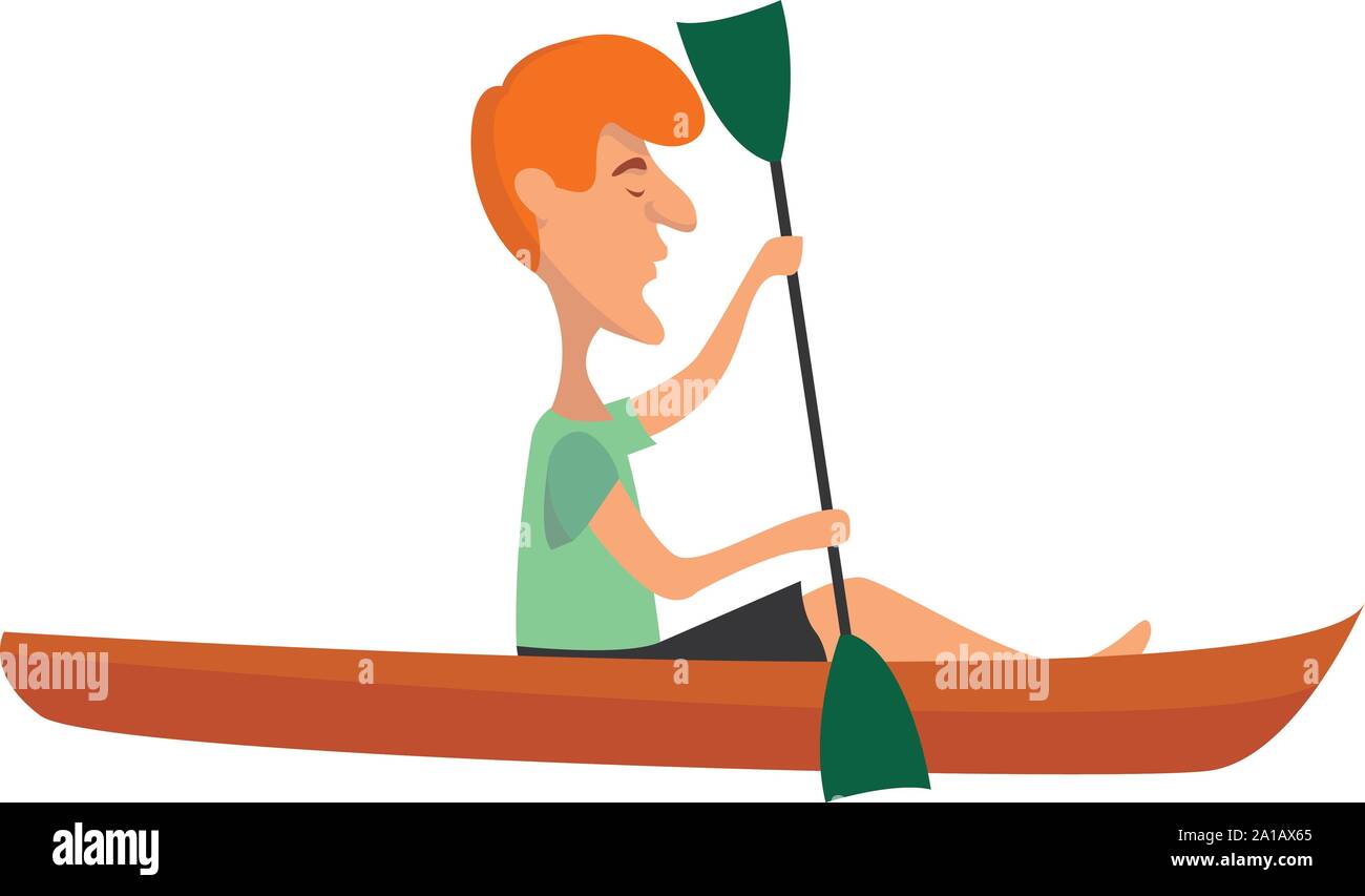 Red Canoe, illustration, vecteur sur fond blanc. Illustration de Vecteur