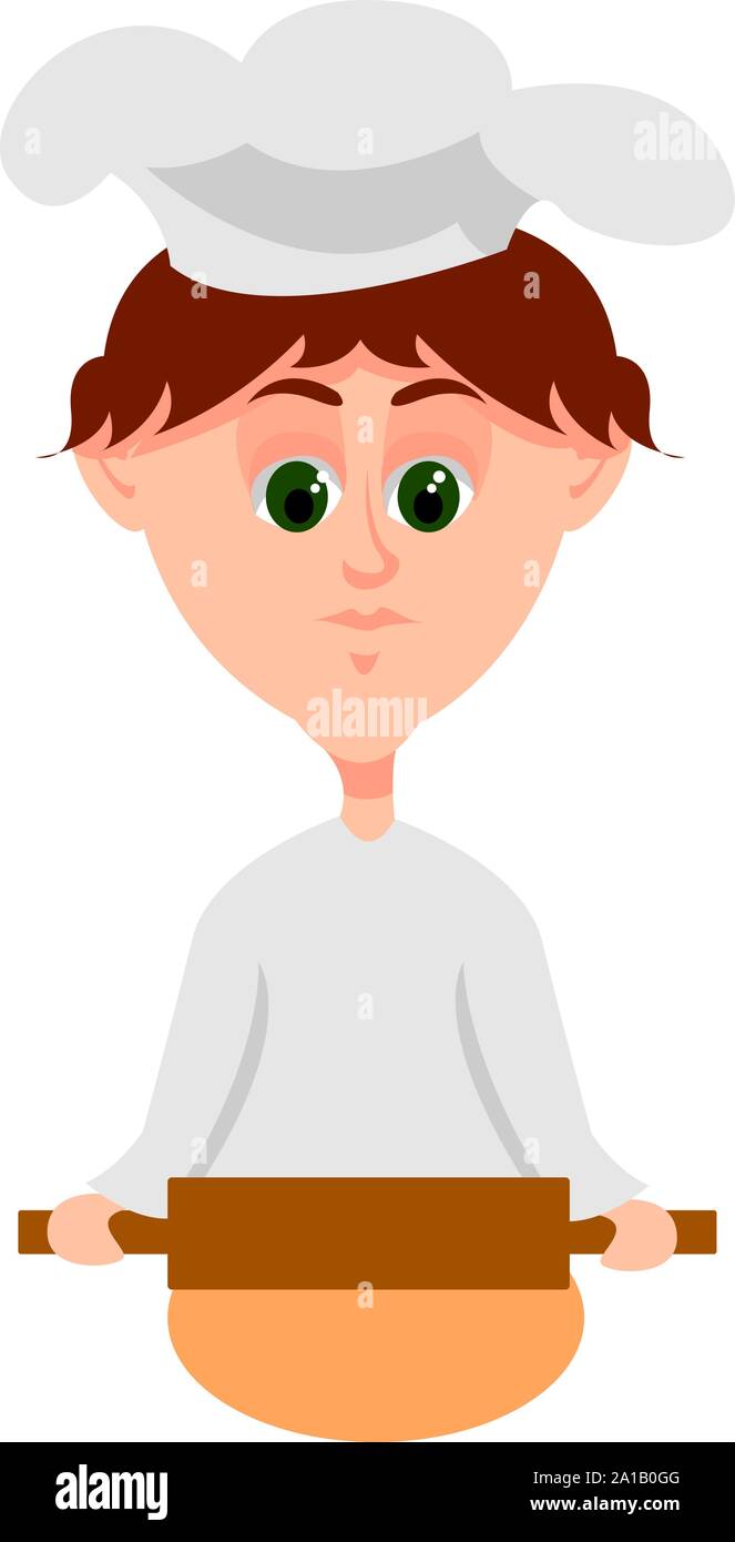 Baker faire du pain, de l'illustration vectorielle, sur fond blanc. Illustration de Vecteur Baker faire du pain, de l'illustration vectorielle, sur fond blanc. Illustration de Vecteur