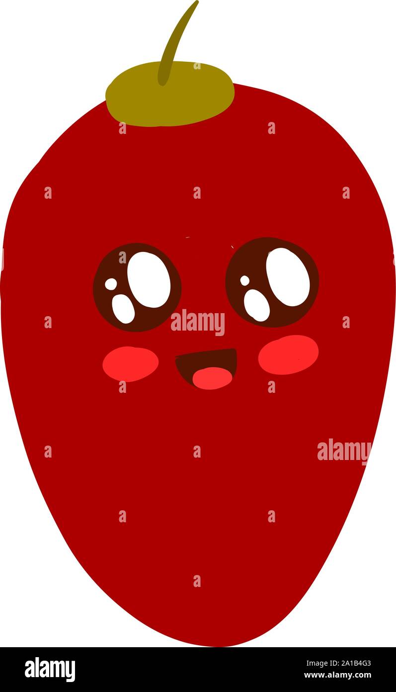 Cute red tamarillo, illustration, vecteur sur fond blanc. Illustration de Vecteur